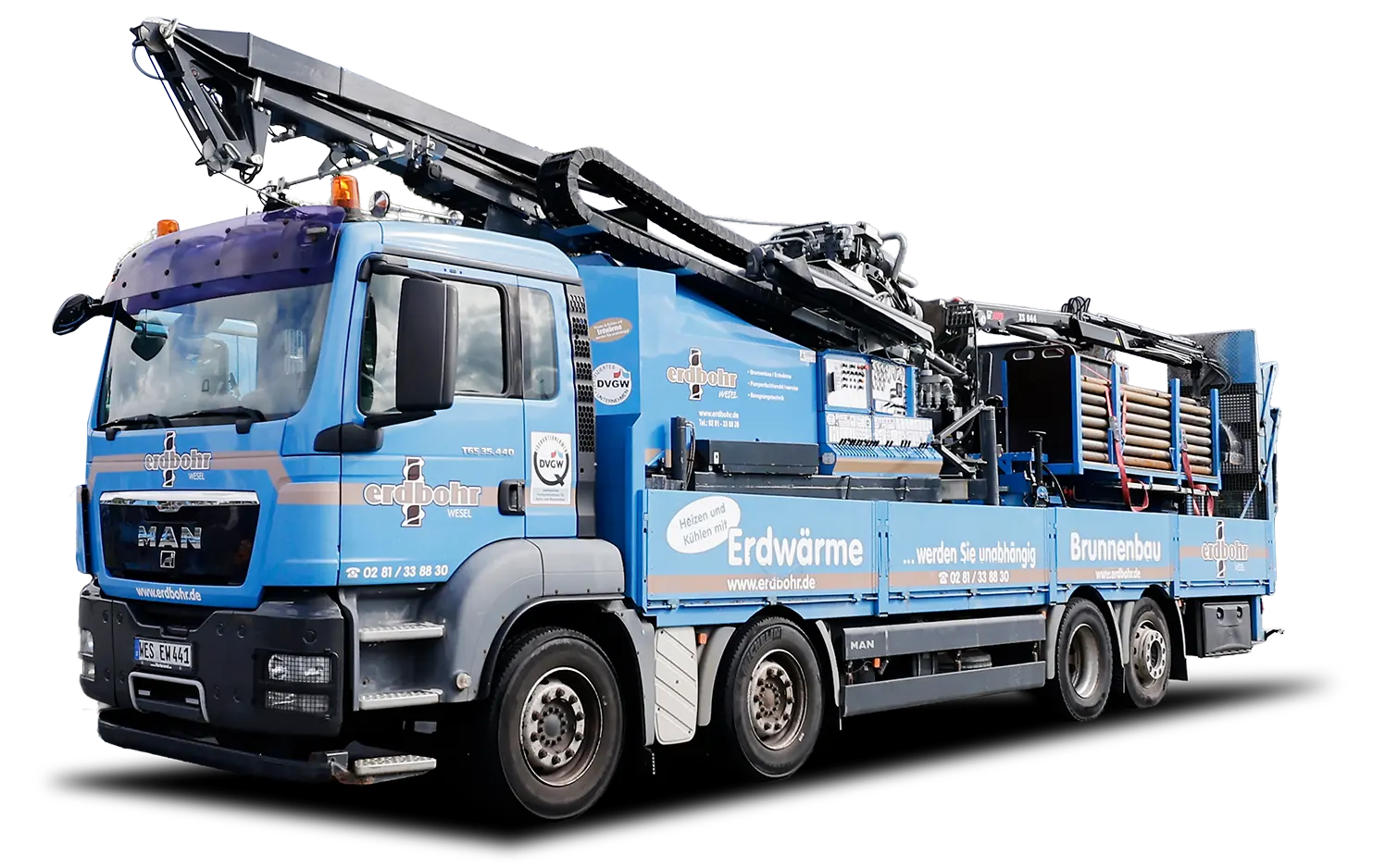 Unser LKW mit Erdbohrtechnik