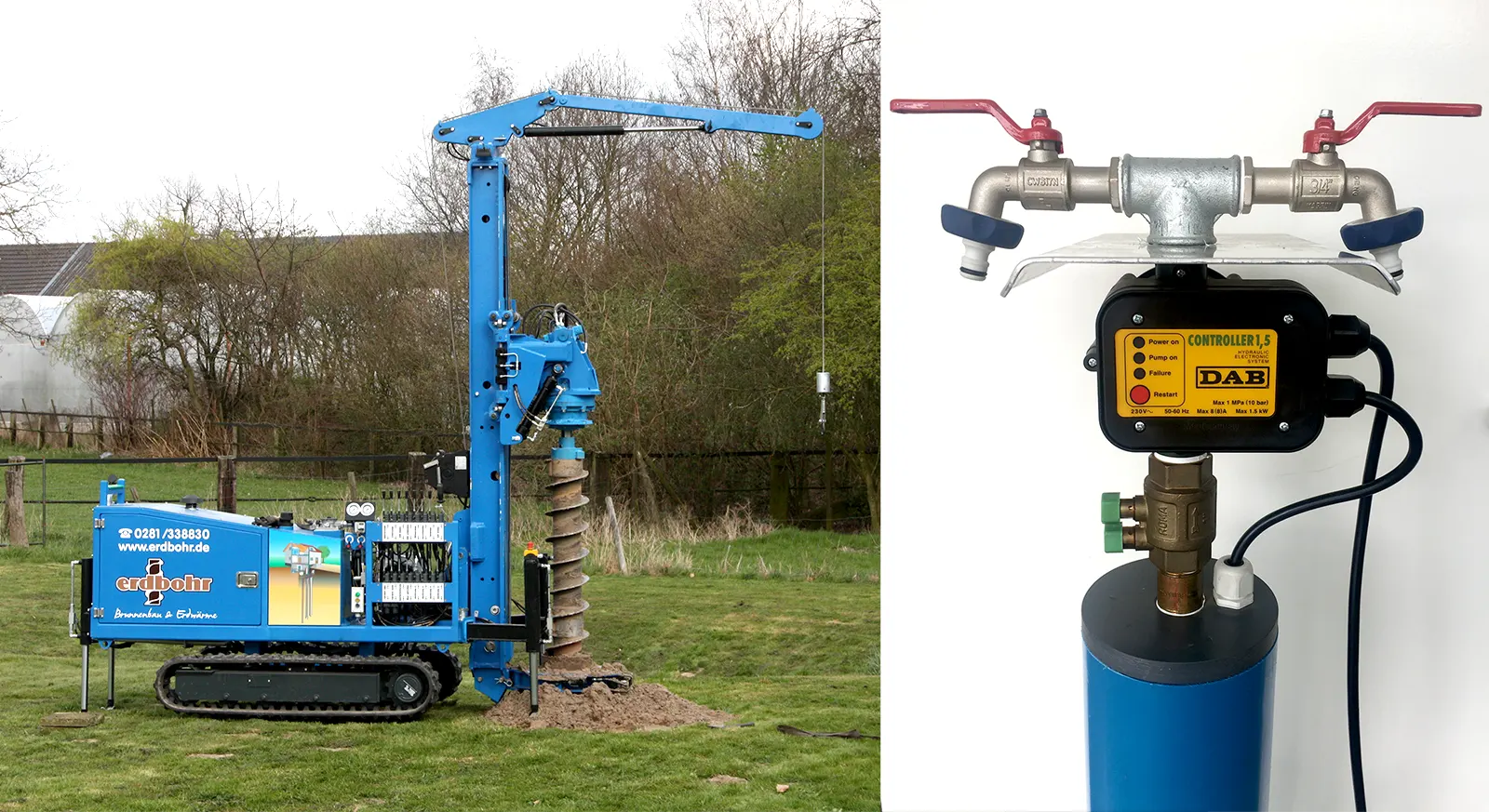 Besipiel Brunnenbohrer und Gartenbrunnen